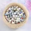 Accesorios de Joyería Jingdezhen Cuentas Cerámicas Grandes de 6 mm con Agujero Grande Esmaltadas Agujero Recto Kit de Materiales para Manualidades de Cuentas Pulseras