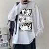 Camiseta de Manga Larga de Anime Japonés 2025 para Hombre Primavera y Otoño Marca de Moda Delgada Nuevo Estilo de Hong Kong Ins Camiseta Básica para Pareja