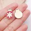 Mezcla 20 Colgante de Aleación Navideño con Goteo de Aceite Rojo de Papá Noel Reno Copo de Nieve DIY Pulsera Accesorios de Joyería