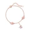 Pulseira borboleta de prata esterlina 925 feminina com design de nicho, pulseira de borla de zircônia de luxo leve para estilo ins, pulseira de flor de cerejeira