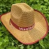 Chapéu de Palha Estilo Cowboy Ocidental para Protetor Solar de Verão Proteção Solar Masculina Respirável Chapéu de Sol para Montanhismo Pesca Chapéu para Ponto Turístico Atacado