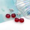Liga de óleo caindo fruta tridimensional vermelho cereja DIY jóias acessórios pulseira colar pingente brincos pingente