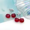 Mistura 12 gotas de óleo três-dimensionais fruta cor transparente cereja grande liga pingente pulseira colar brincos pingente acessórios de joia