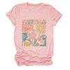 Camiseta europea y americana de cuello redondo terapeuta del lenguaje transfronteriza versátil moda holgada verano manga corta