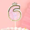 Decoración para Pastel de Cumpleaños Lentejuelas de Colores en Capas Números Toppers Arcoíris Número de Cumpleaños Inserts para Pastel de Primer Cumpleaños Multicolor