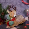 Adornos de Reno Navideño, Accesorios para Fotos, Decoraciones Navideñas, Decoración de Ambiente para Mesa y Ventana, Pequeños Renos Realistas