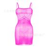 Lencería sexy de malla transparente con tirantes, malla hueca y ajustada, falda de una pieza con tirantes abiertos y caderas w438