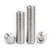 Tornillos de máquina de extremo plano de acero inoxidable 304, Tornillos prisioneros, Tornillos prisioneros hexagonales sin cabeza, Tornillos prisioneros M3M4M5M6