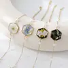 Pulsera Transfronteriza de Flor de Miosotis con Semilla de Mostaza Real Joyería Creativa de Amazon Regalo Pulsera de Acero Inoxidable con Perla