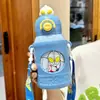 Copo térmico infantil do Ultraman para meninos que vão à escola, garrafa de água de aço inoxidável 316 de grau alimentício para bebês com canudo para alunos do ensino fundamental
