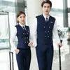 Capitão China Mesmo Estilo Escola de Aviação Piloto Hotel Roupas de Trabalho Terno Profissional Mesmo Estilo Uniforme de Primavera e Outono para Homens e Mulheres