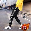 Calça de Cano Curto Outono e Inverno Veludo Engrossado Quente Calça de Madeira Pé Pequeno Cheio Solta Calça Esportiva Casual Masculina Calça Longa