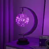 Luz de estrelas e lua LED Amazon transfronteiriça bola de rattan de maçã luminária de mesa criativa corda de cânhamo ferro USB luz noturna decorativa