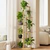 Estante para Flores de Piso Escalonado de Múltiples Capas para Interior y Exterior Removible de Hierro Estante para Macetas con Ruedas Estante para Flores para Balcón