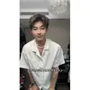 Camisa de manga corta vintage de alta gama con calados cubanos transfronterizos para hombre, camisa elegante de estilo high-street para verano con un diseño único