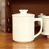 Xícara de Porcelana Bone China com Tampa e Filtro Xícara de Chá para Escritório Xícara de Separação de Água e Chá Xícara Separadora de Chá Xícara de Cerâmica para Sala de Estar
