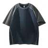 Camiseta de Manga Curta Raglan para Homem Verão 2026 Respirável Cor Contrastante Top Solto