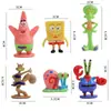 Desenho Spongebob Patrick Lula Molusco Sr. Decoração de Mesa de Sobremesa para Festa de Aniversário Infantil de Krabs Enfeites Inserções
