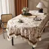 Toalha de Mesa Vintage Estilo Francês, Impermeável, à Prova de Óleo, Lavável, Toalha de Mesa Retangular com Estilo Mid-Century, Luxo Leve, Sensação de Alta Qualidade e Toalha de Mesa para Ambiente