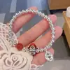 2024 Explosiones de Lujo Ligero Nicho Pequeño Dios de la Riqueza Pulsera de la Suerte para Mujer Sencilla Versátil Pulsera de la Fortuna