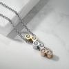 FONTE Fábrica moda titânio colar de aço feminino europeu e americano criativo 8 palavras feminino diamante embutido colar de duas cores entrega de uma peça