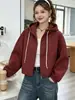 Chamarra cortavientos corta con capucha para mujer, otoño 2026 estilo coreano, corte holgado para figuras petite, chaqueta corta casual a prueba de viento