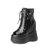 Botas Femininas Versáteis de Salto Ultra Alto de 16cm com Solado Grosso, Biqueira Aberta, Design Vazado Respirável, Cadarço, Sandálias Novo Estilo Primavera