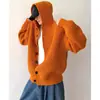 Suéter cárdigan corto con capucha para hombre y parejas, naranja, moderno, otoño e invierno, venta al por mayor de fábrica transfronteriza
