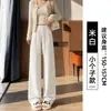 Pantalones de pana de pierna ancha para mujer Otoño 2026 Estilo nuevo Petite Caída Sueltos Casuales Pantalones de chándal de pierna recta Grises