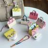 Nova Bolsa Platina Cor Macaron Doce Mini Formato Bolsa Platina Padrão Palma Couro Sintético Enfeites Pingente Carro
