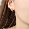 Pendientes ovalados de moda con diseño de nicho simple, nuevos, europeos y americanos, chapados en acero de titanio y oro de 18 quilates, pendientes que combinan con todo, joyería femenina