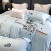 Quatro peças de algodão 40 13372 bordado colcha cobrir lençol lençol fronha bordado roupa de cama conjunto atacado Nantong