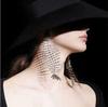 Joyería de marca grande para comercio exterior europeo y americano, pasarela, exagerada, súper brillante, con diamantes, gran espina de pez, línea curva, pendientes de espina de pez, pendientes para mujer