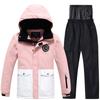 Novo traje de esqui infantil para meninos e meninas, traje de esqui infantil espesso e quente para áreas externas e à prova d'água