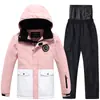 Novo traje de esqui infantil para meninos e meninas, traje de esqui infantil espesso e quente para áreas externas e à prova d'água