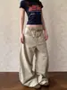 Calça de trabalho americana retrô com silhueta curva para homens e mulheres, estilo novo, lavada, solta, modeladora, com caimento, calça casual de perna reta, moderna