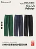 Otoño e Invierno 2025 Exportación Europea y Americana Celebridad de Internet Transfronteriza Marca de Moda Estilo Neutro Deportivo Lavado Retro Terciopelo Pantalones Rectos de Chándal para Hombre