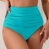Nuevo Estilo para Mujer Pantalones Cortos de Baño Triángulo Adelgazantes de Cintura Alta Control de Abdomen Secado Rápido Bikini Gorro de Baño Versátil Plisado Multicolor