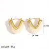 Pendientes de Acero Inoxidable con Corazón de Resina Transfronterizos de Aliexpress para Mujer, Modernos, Sencillos y Versátiles Pendiente Chapado en Oro de 18K