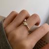 Chuyu Dulce ins Retro Amor Combinación Plata de Ley 925 Anillo Hueco Moda para Mujer Celebridad de Internet Estilo Frío Anillo Estilo Coreano