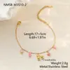 Pulseira de Aço Inoxidável Rosa com Concha Estilo Oceano Transfronteiriça Europeia e Americana para Mulheres, Joia de Design de Nicho Estilo Feriado Atacado