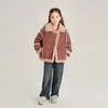 Roupas Infantis Rantuo 26º Aniversário Novo Estilo Jaqueta de Couro e Pelo Integrados Simples Fashionável Estilosa para Outono e Inverno