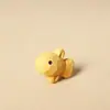 Chaveiro Pingente Escultura em Madeira Artesanal Peixe Amarelo Pequeno Pingente Desenho Animado Animal Marinho Pingente de Mochila Anel de Corrente Presente