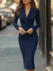 2026 Comércio Exterior Roupas Femininas Europeias e Americanas Estação Independente Cor Sólida Manga Longa Gola Lapela Botão Único Slim Fit Vestido Longo de Terno