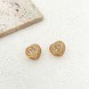 Nuevos Suministros del Fabricante Pendientes Versátiles con Forma de Corazón Saturno Microincrustados de Zirconia Disponibles para Venta al por Mayor