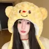 Chapéu Novo Estilo com Orelhas de Urso para Mulheres, Inverno Pelúcia de Pelo de Veado, Quente e à Prova de Vento, Chapéu Doce e Fofo com Orelhas Redondas, Atacado e Dropshipping