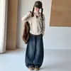 Camiseta Falsa de Dos Piezas para Niñas con Mangas Largas, Nuevo Estilo Primavera y Otoño 2026, Elegante Conjunto de Camiseta Base Estilo Coreano para Niñas Mayores y Estudiantes de Secundaria