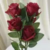 Flor Artificial Rosa Flor Artificial Flor Artificial Única 51cm Arranjo de Flores Rosa para Sala de Estar Decoração de Casamento