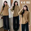 Suéter de cuello alto, longitud media, ajuste holgado para capa base de otoño e invierno, diseñado para cubrir la parte inferior del cuerpo y ocultar los glúteos, un top relajado y cómodo para mujeres embarazadas