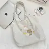 Bolso tote bordado de oso lindo estilo coreano 6931, bolso de hombro con lentejuelas de estrella para mujer, mochila escolar para estudiante, bolso tote de lona